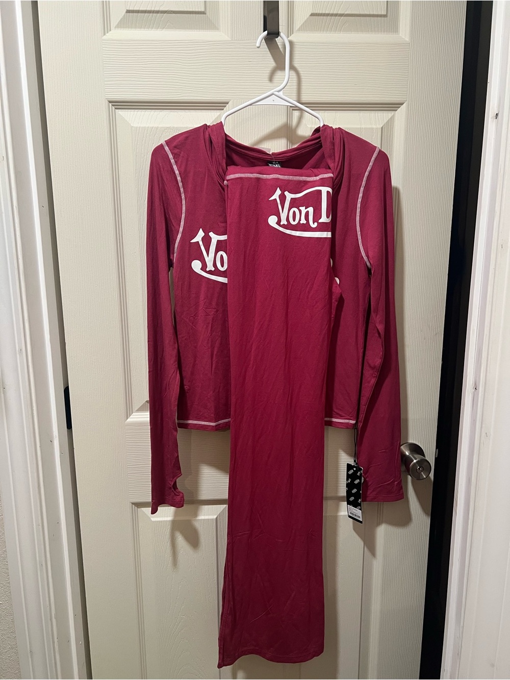 Von Dutch Kids Long Sleeve Pajama Set in Berry